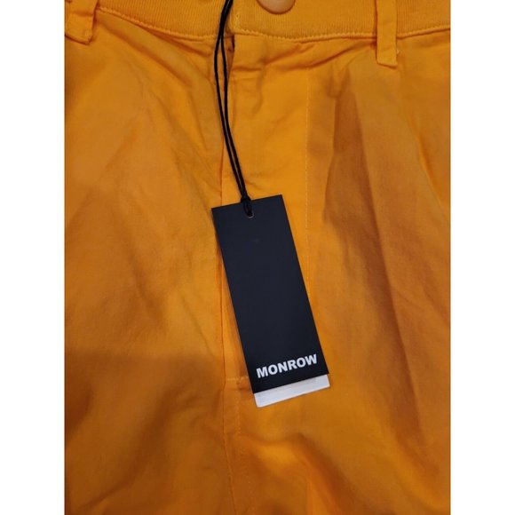 New Monrow Cargo Joggers Elastic Back And Drawstring Waist Orange Sz S - Picture 6 of 8
